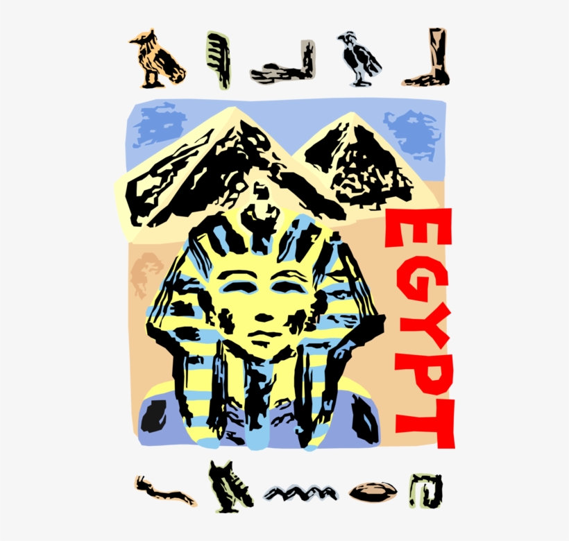 Vector Illustration Of Ancient Egyptian Great Sphinx - Poster, transparent png #9641214