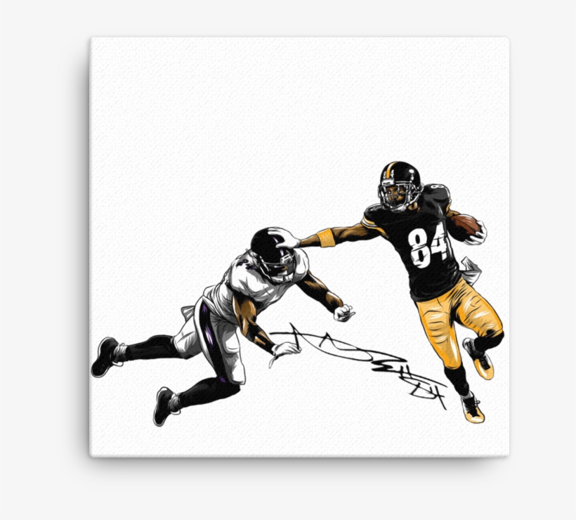 Boomin Past Defense Antonio Brown Steelers Canvas - Player, transparent png #9641546