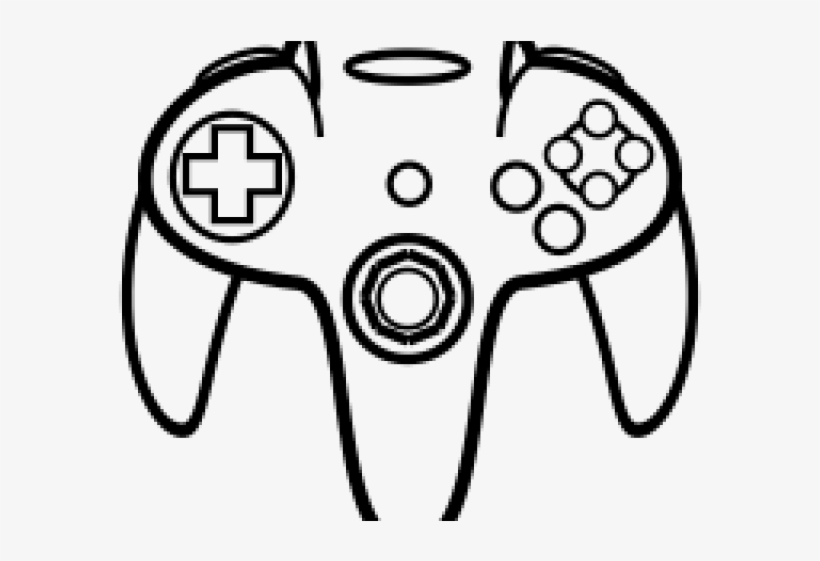 Drawn Controller Nes Controller - N64 Controller Line Art, transparent png #9642034