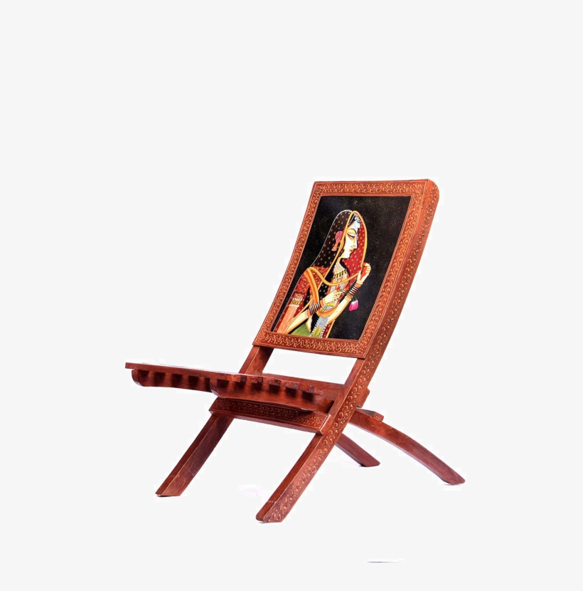 Wooden Painted Folding Chair - Chair, transparent png #9642585