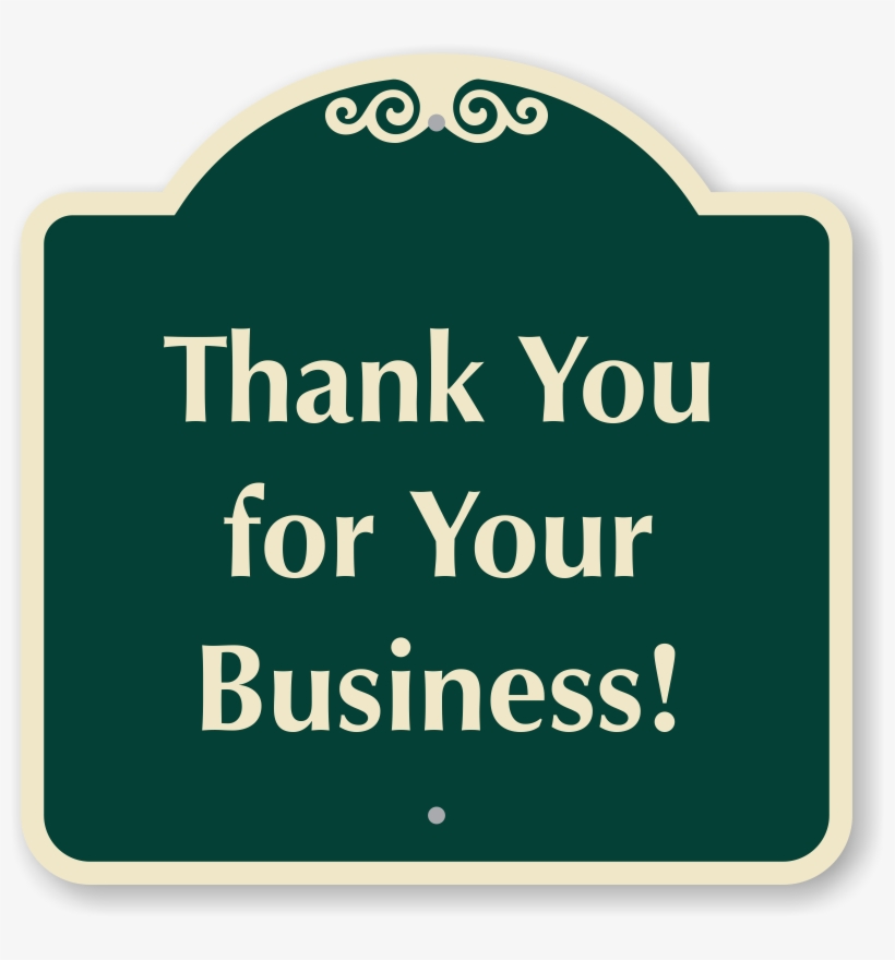 Thank You For Your Business Signature Sign - Golf Cart Parking Only, transparent png #9642893