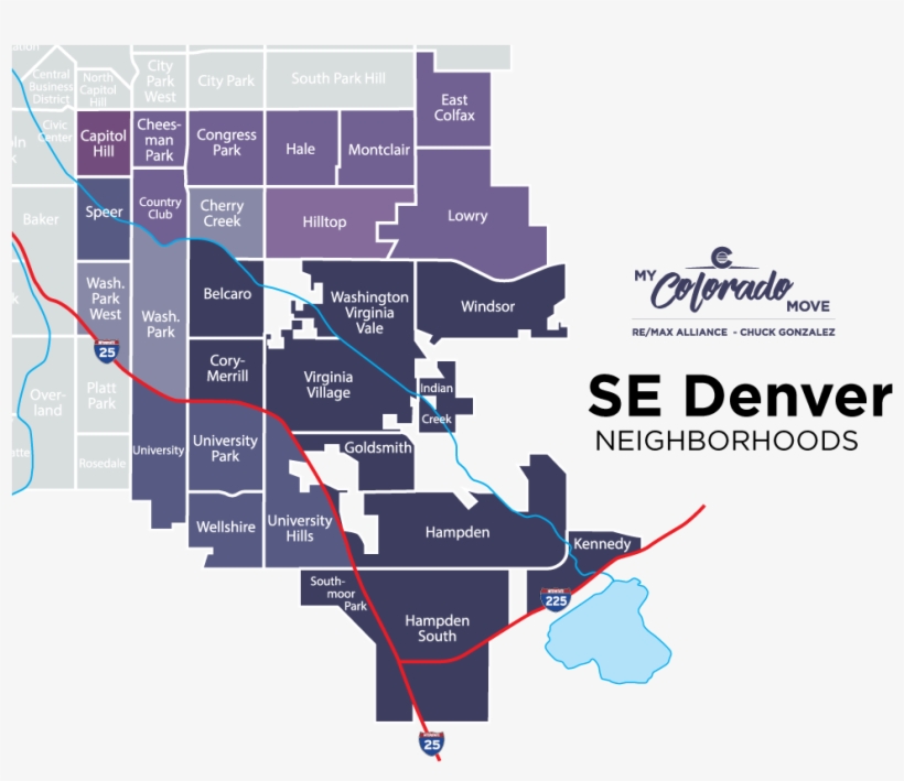 Cory Merrill Southeast Denver Map - Diagram, transparent png #9644743