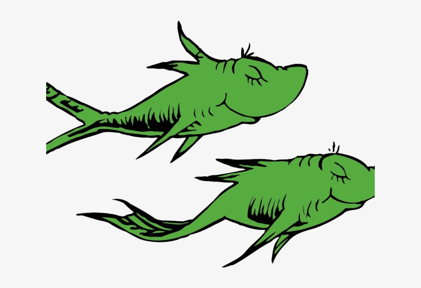 Fish Clipart Dr Seuss - Dr Seuss One Fish Two, transparent png #9646153