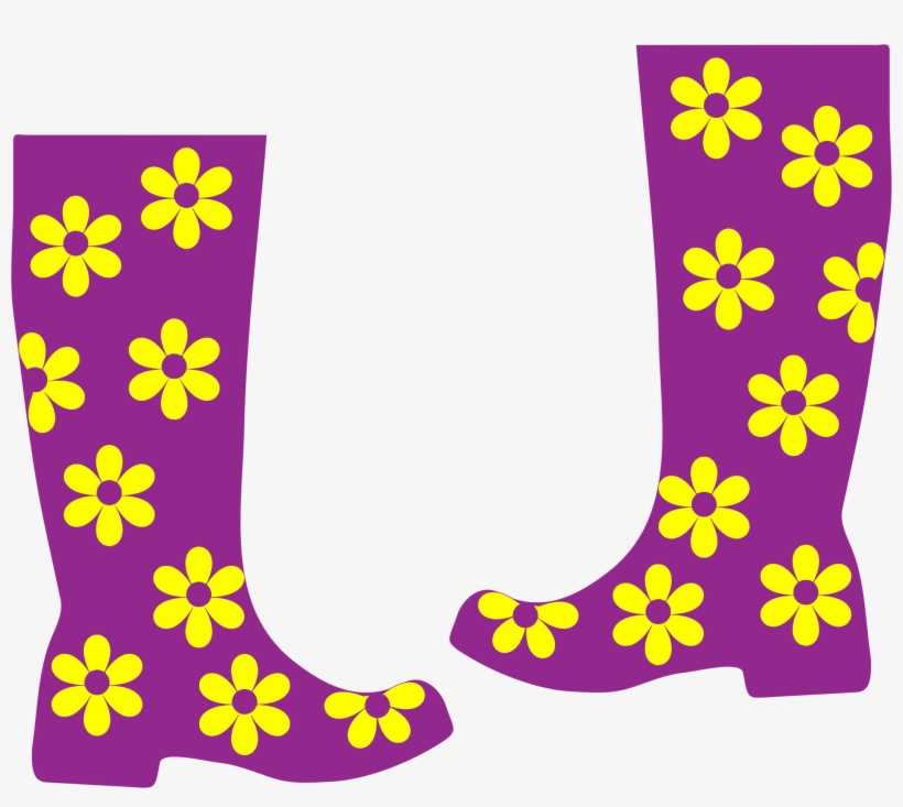 This Free Icons Png Design Of Floral Rain Boots, transparent png #9647879