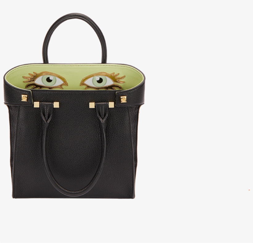 Mini Paloma Eyes In Black Tumbled Calf Leather - Handbag, transparent png #9651033