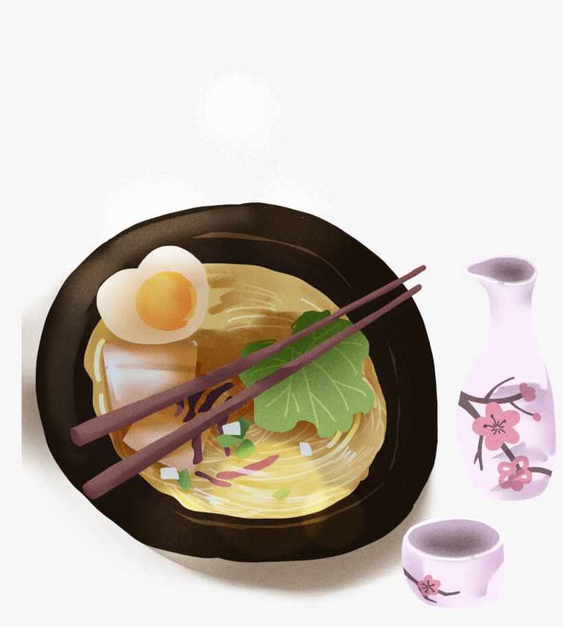 Disegnato A Mano Gourmet Cibo Ramen Png E Psd - Naengmyeon, transparent png #9652745