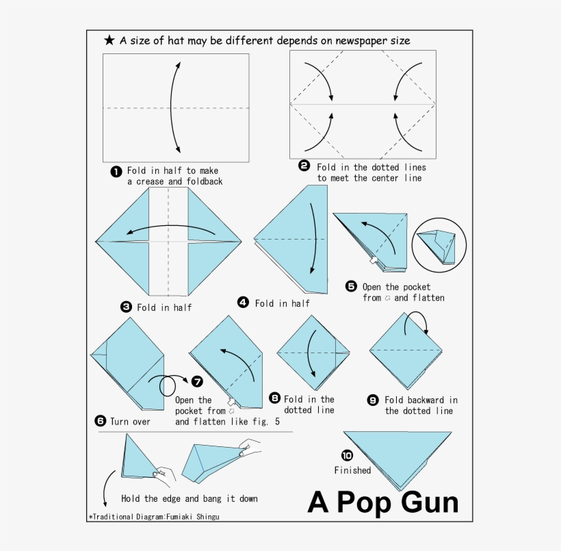 How To Make Origami Ninja Weapons How To Make Origami - Make A Paper Gun Step, transparent png #9652818