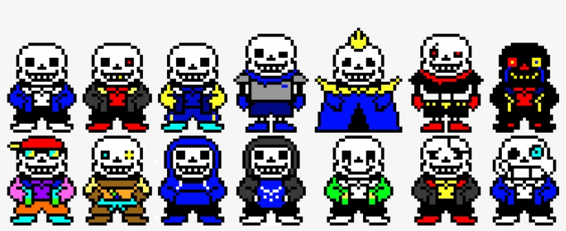 Sans In Different Aus - Sans Aus Pixel Art, transparent png #9652948