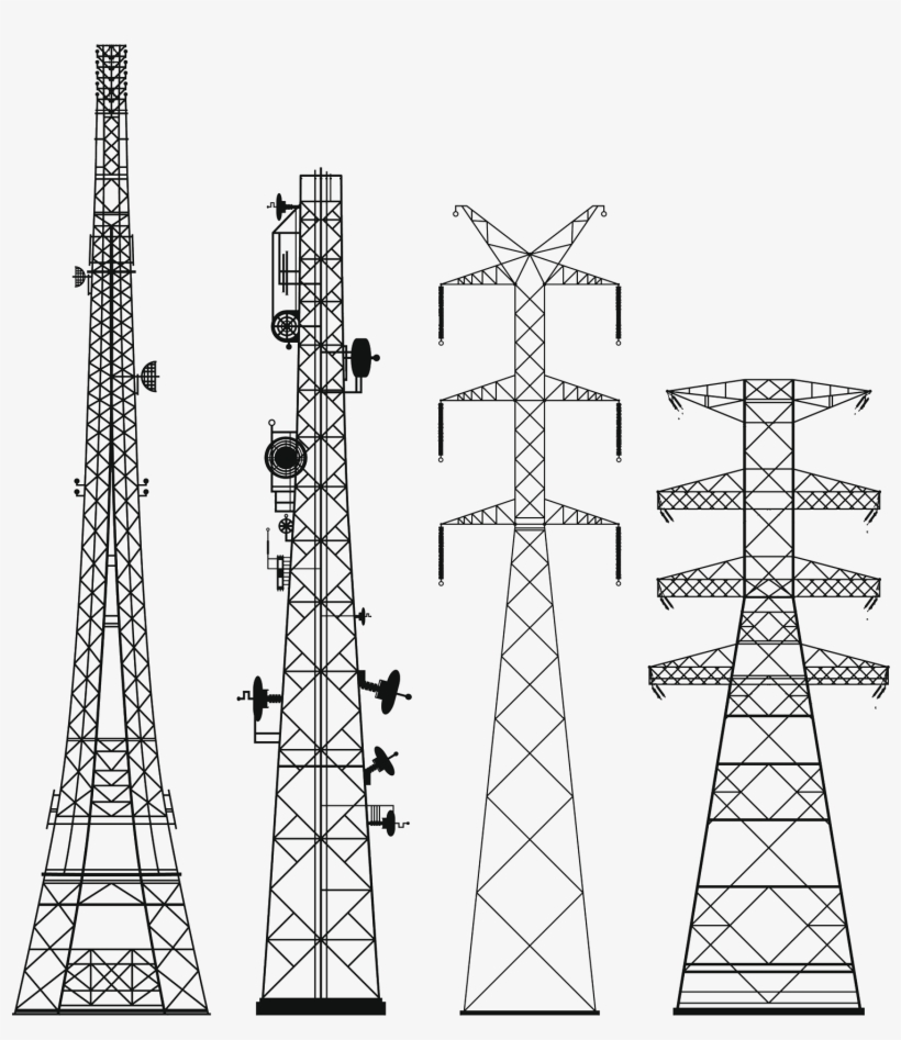 High Voltage Transmission Tower Png Image Background - Tower, transparent png #9652955