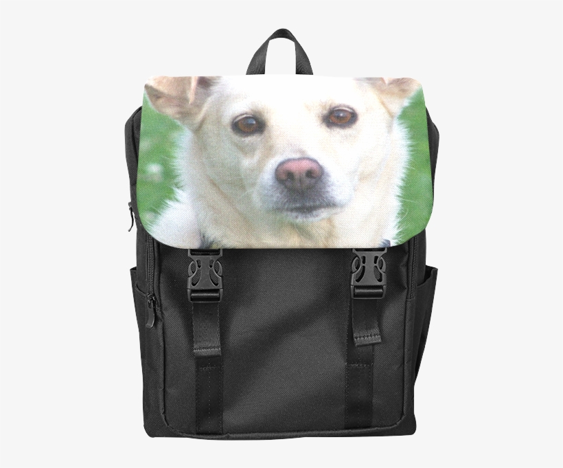Dog Face Close-up Casual Shoulders Backpack - Backpack, transparent png #9653344
