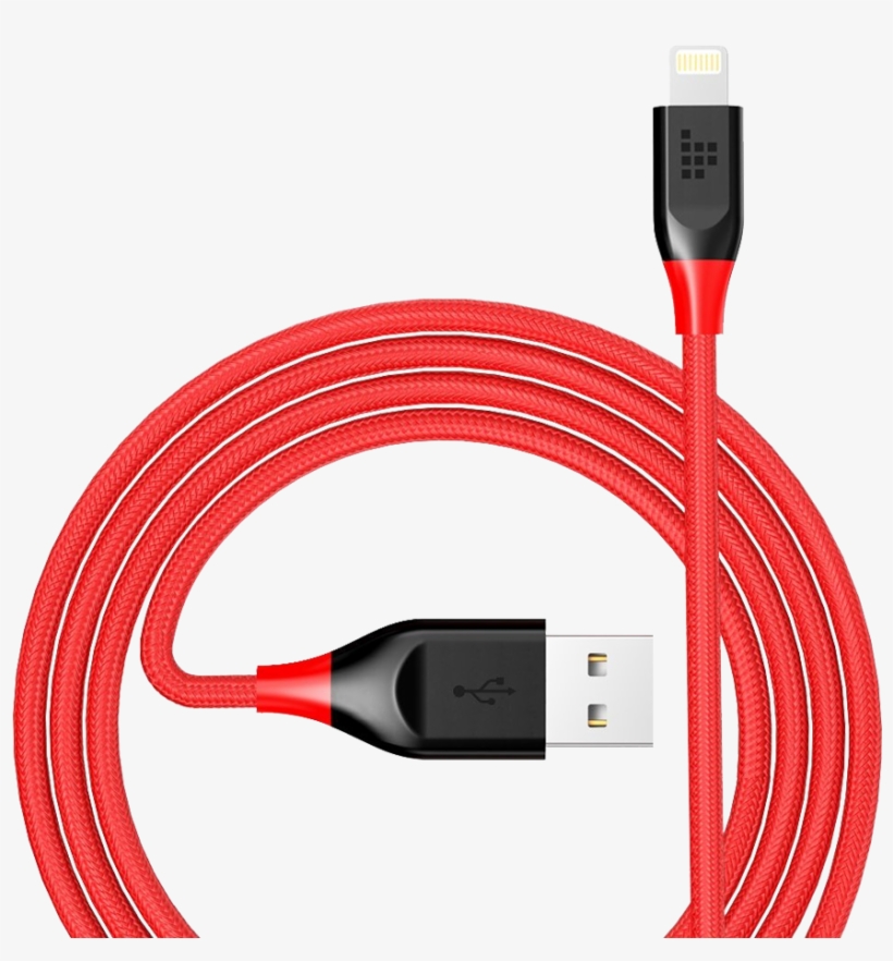 Tronsmart Braided Nylon Lightning Cable Red - Mfi Program, transparent png #9654730