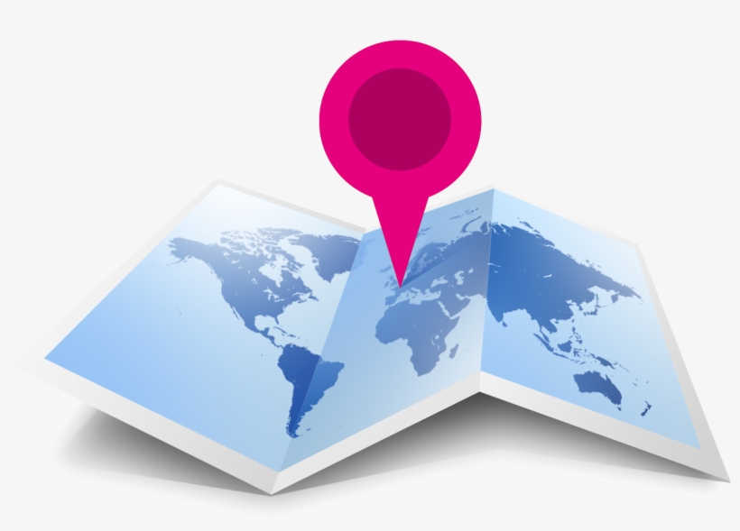 Blue Map With Red Pin - Localizacion Mapa, transparent png #9654988