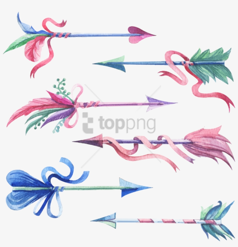 Free Png Download Blue Watercolor Arrow Png Images - Feather Arrow ...