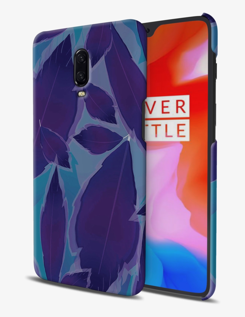 Blue Watercolor Leaves Cover Case For Oneplus 6t - Smartphone, transparent png #9655604
