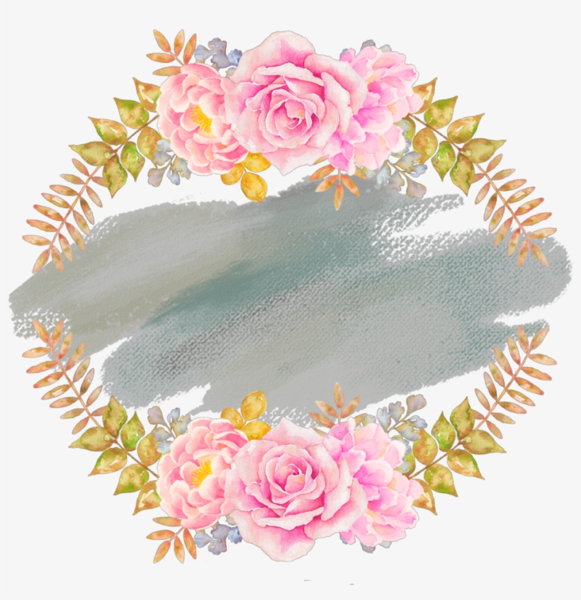 #ftestickers #watercolor #wreath #floral #pink - Marco De Flores Acuarela Png, transparent png #9655774