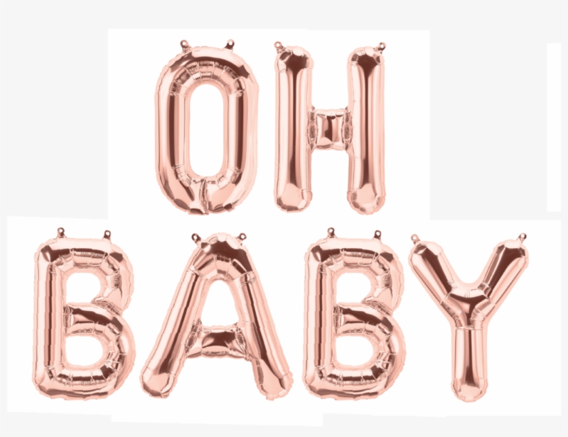 Rose Gold Oh Baby Foil Balloons - Buckle, transparent png #9655950