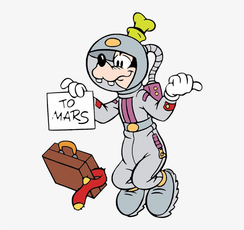 Goofy Wearing A Scarf Goofy Hitchhiking In Outer Space - Cartoon, transparent png #9656038