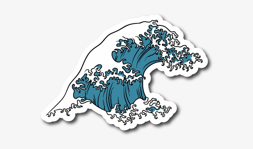 Japense Tsunami Wave Symbol Vinyl Sticker - Japanese Wave Sticker, transparent png #9657416