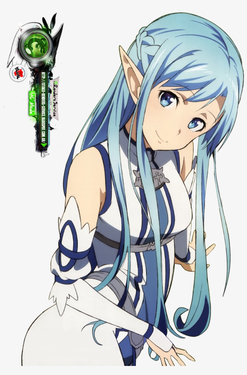 Asuna Clipart Alo - Anime Characters With Long Light Blue Hair, transparent png #9658458