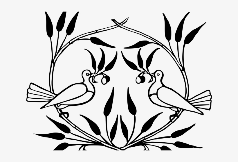 White Dove Clipart Olive Branch - Walter Crane Line Form, transparent png #9659660