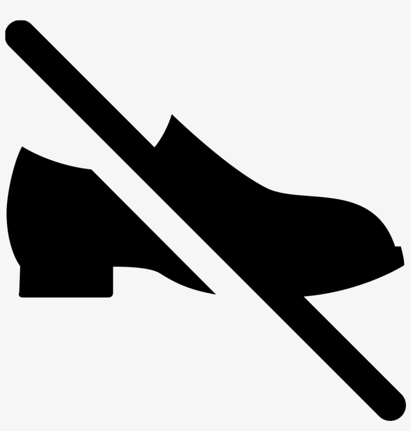 This Icon Depicts A Pair Of Shoes With A Slash Mark, transparent png #9661054