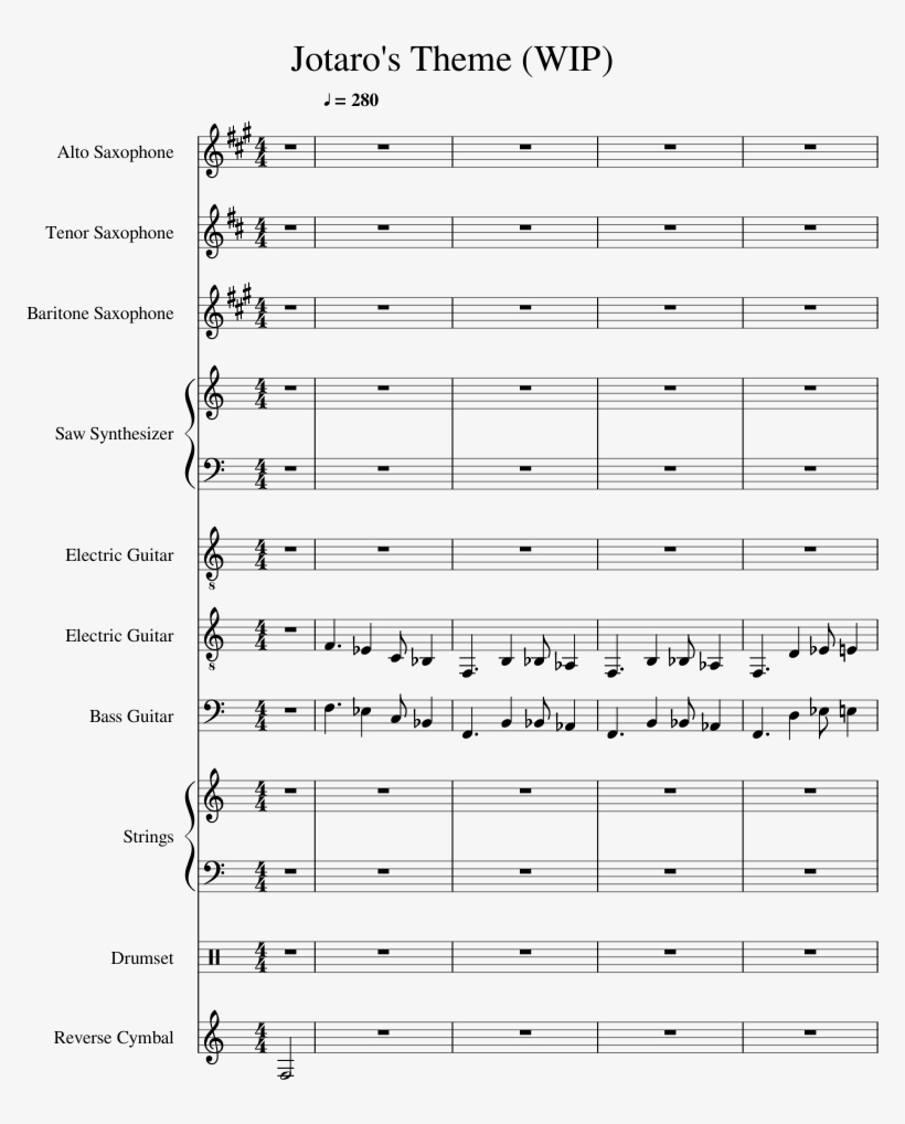 Jotaro's Theme - Document, transparent png #9662513
