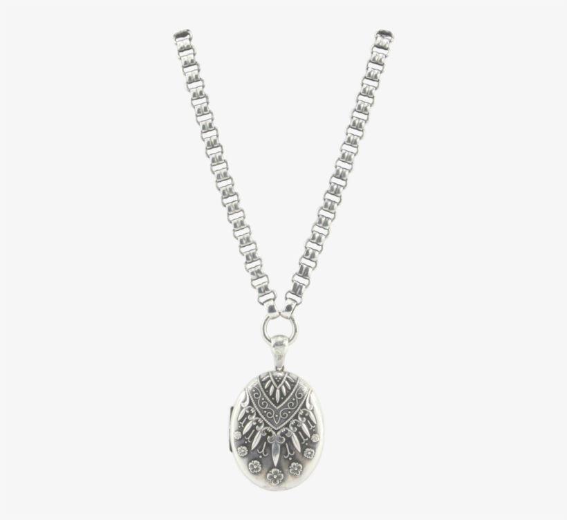 Victorian Sterling Silver Aesthetic Locket Pendant - Necklace, transparent png #9662632