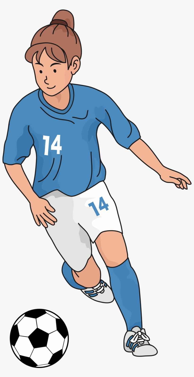 Big Image - ภาพ วาด นัก ฟุตบอล หญิง, transparent png #9663481