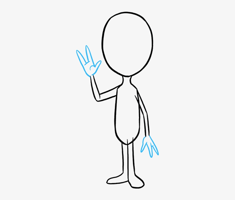 How To Draw Alien - Full Body Drawings Of A Alien, transparent png #9663864