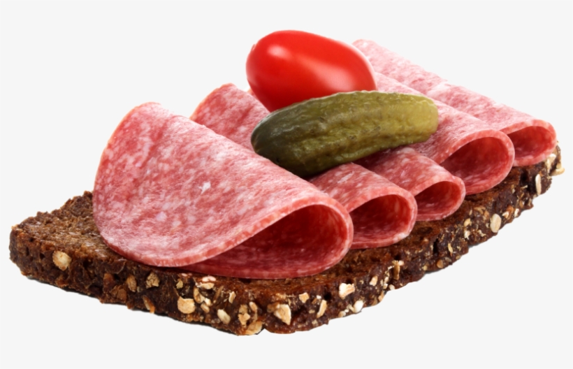 Bread And Salami - Vollkornbrot Mit Salami, transparent png #9665779