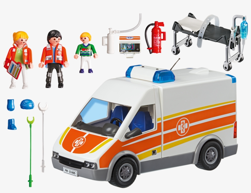 With Lights And Sound Playmobil Usa - Playmobil Ambulance 6685, transparent png #9666999