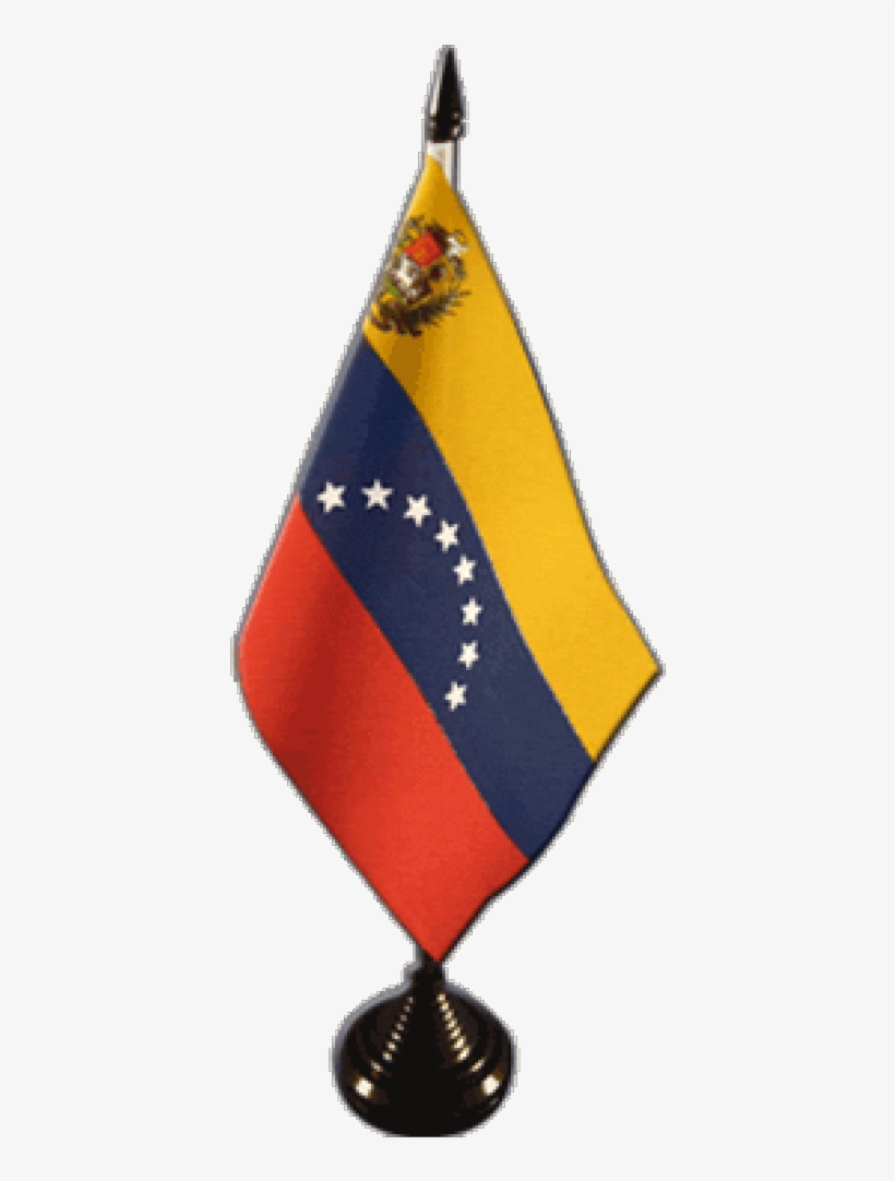 Venezuela 8 Stars With Coat Of Arms Table Flag - Flag, transparent png #9668329