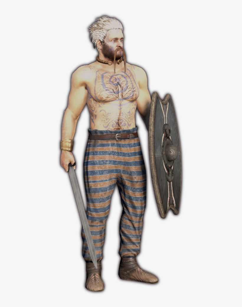 Briton Warrior, Celtic, Choosing To Forgo Armour Or - Figurine, transparent png #9668719