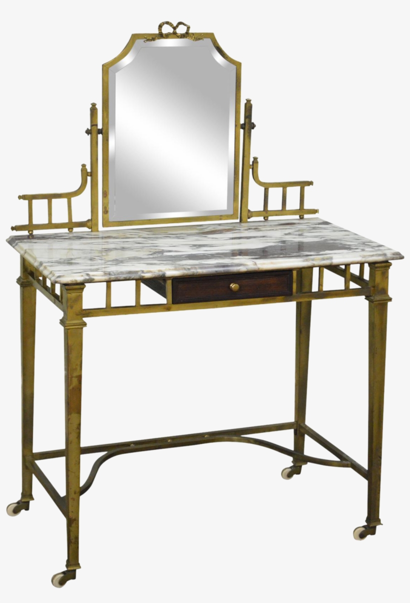 Store Item - Antique Marble And Brass Vanity, transparent png #9671176
