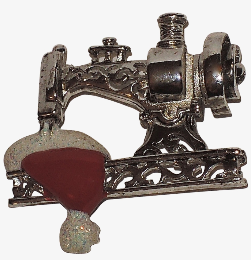 Danecraft Sewing Machine Santa Claus Cap Pin ~ Book - Antique, transparent png #9672237