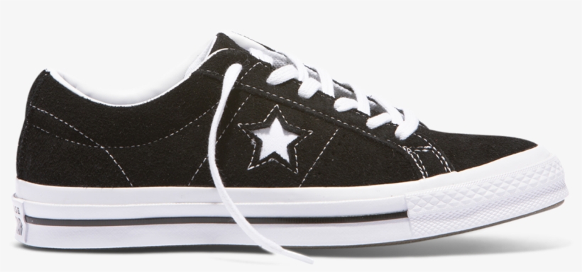 One Star Premium Suede Low Top Black - Converse Shoes One Star, transparent png #9675860