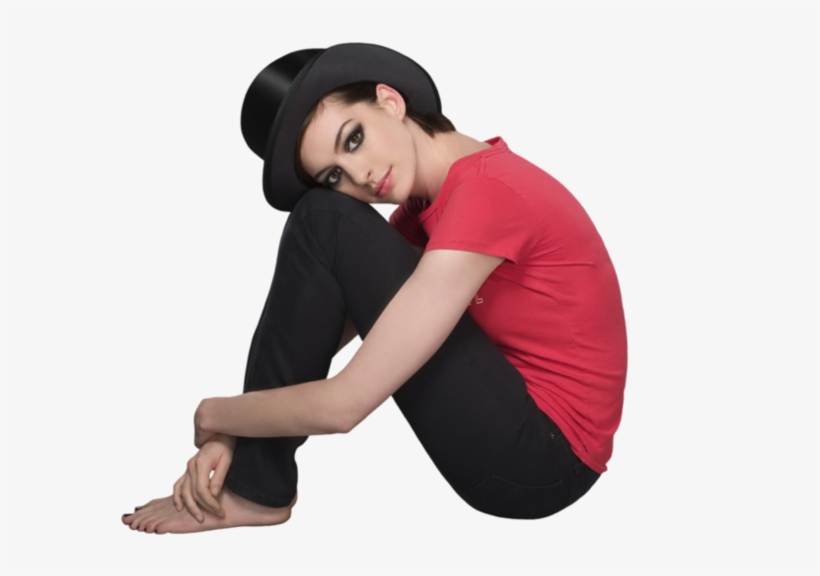 Fem Tophat - Tube Png Femme Assise, transparent png #9676060