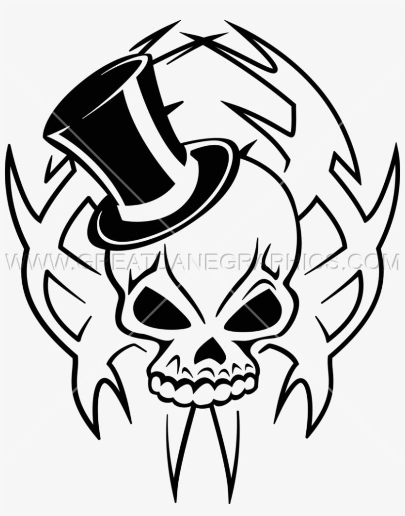 Top Drawing Skull - Skull With Top Hat Transparent, transparent png #9676202