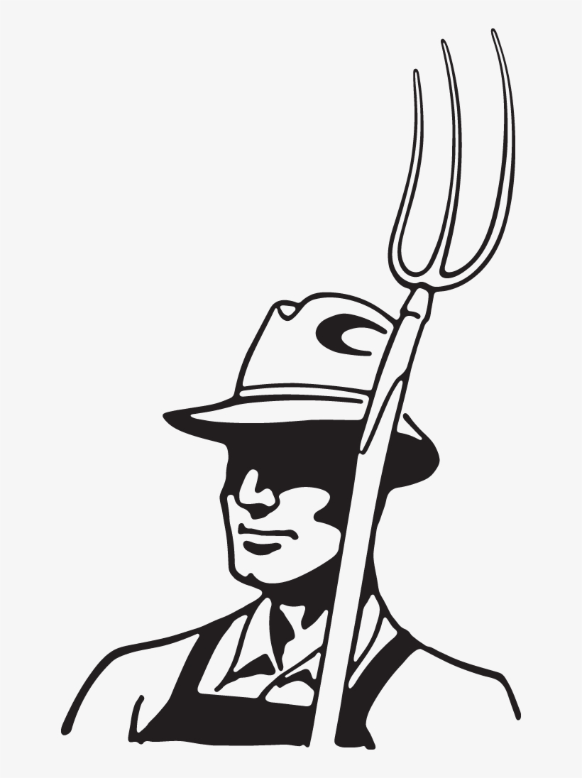 Farmer With Hat And Pitchfork - Cartoon, transparent png #9676412
