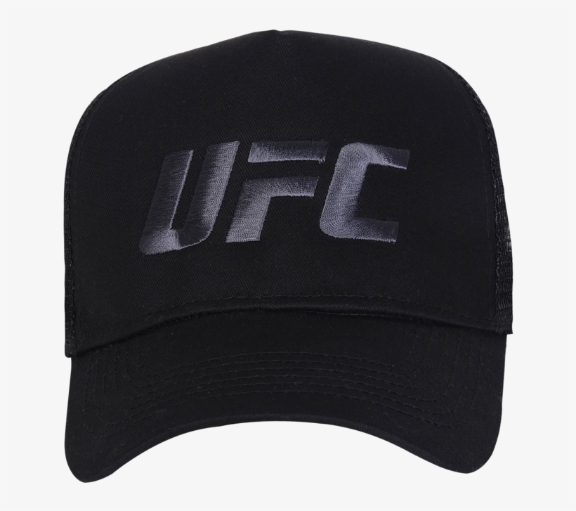 Ufc Embroidered Trucker Cap Large Logo Black - Baseball Cap, transparent png #9676441