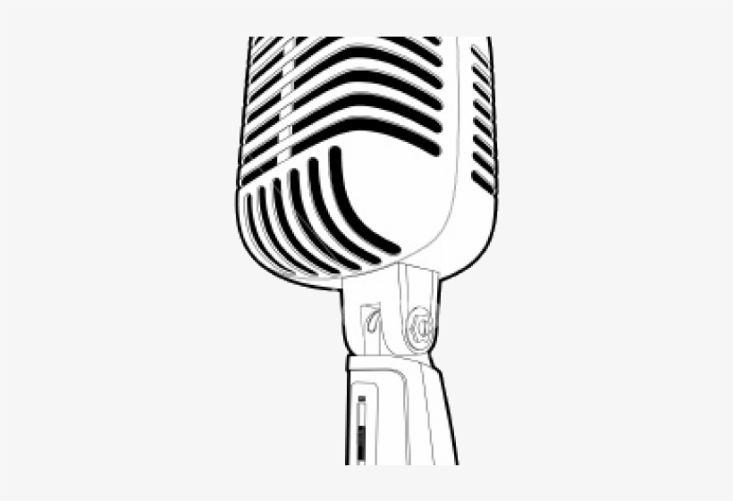 Drawn Microphone Vintage Microphone - Drawing, transparent png #9677289