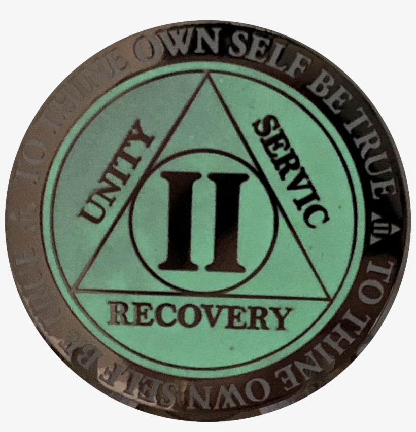Missing E In Service 2 Year Glow In The Dark Aa Medallion - Emblem, transparent png #9677555