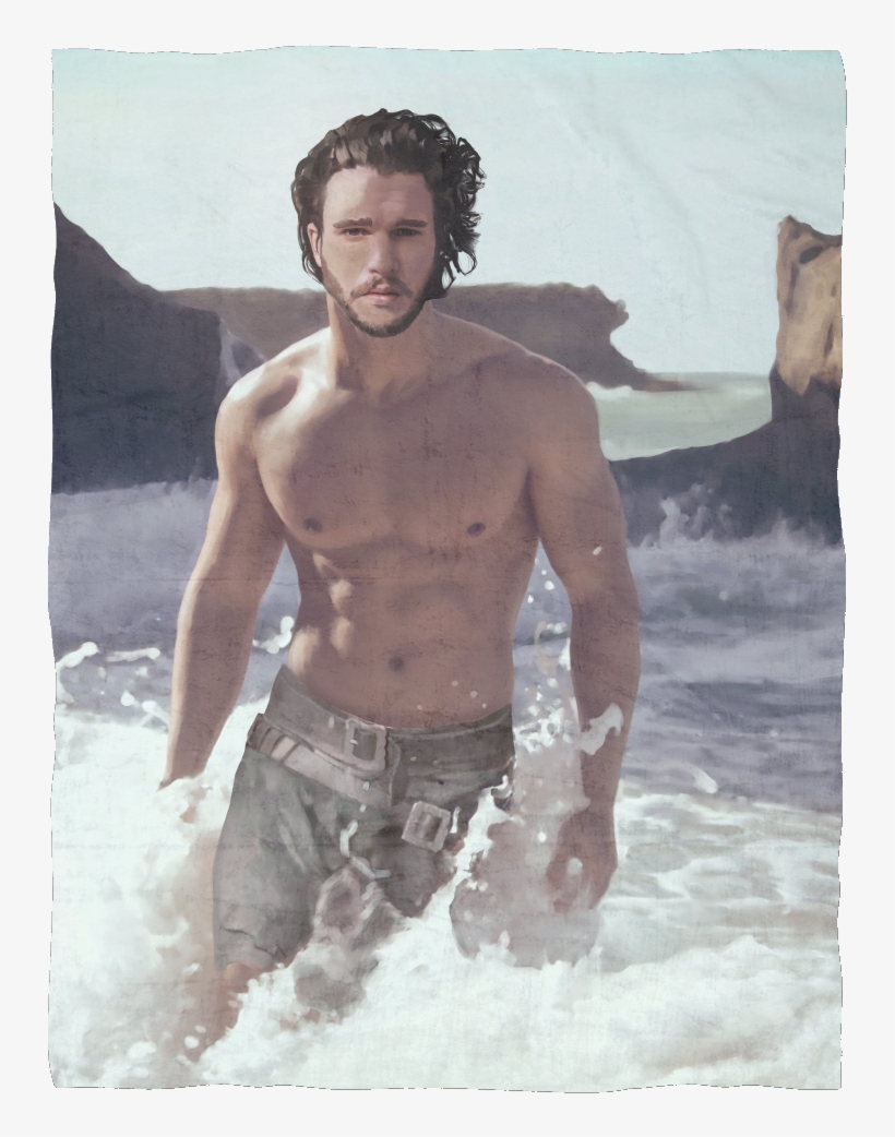 You're All Wet Jon Snow Ultra Soft Plush Fleece Blanket - Handsome Men On The Beach, transparent png #9677754