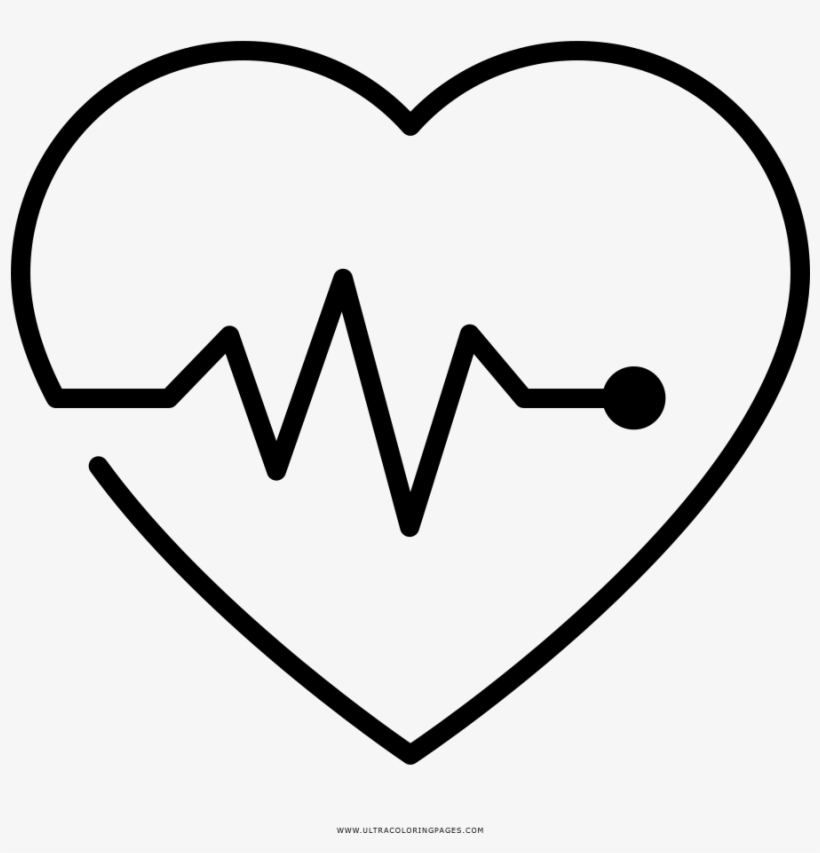 Heartbeat Monitor Coloring Page - Line Art, transparent png #9678315