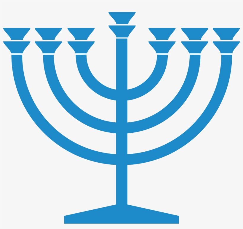 File - Menorah Blue - Svg - Jewish Symbols Menorah, transparent png #9679040