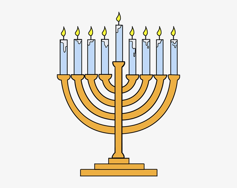 How To Draw Menorah - Hanukkah, transparent png #9679131