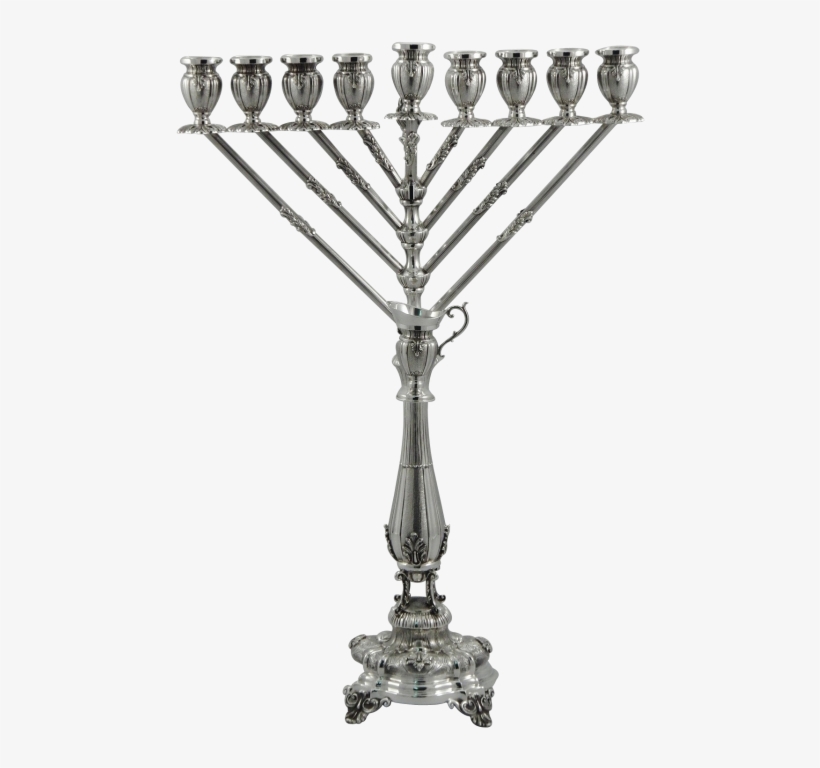 #chabad Berko #silver #menorah - Silver, transparent png #9679304