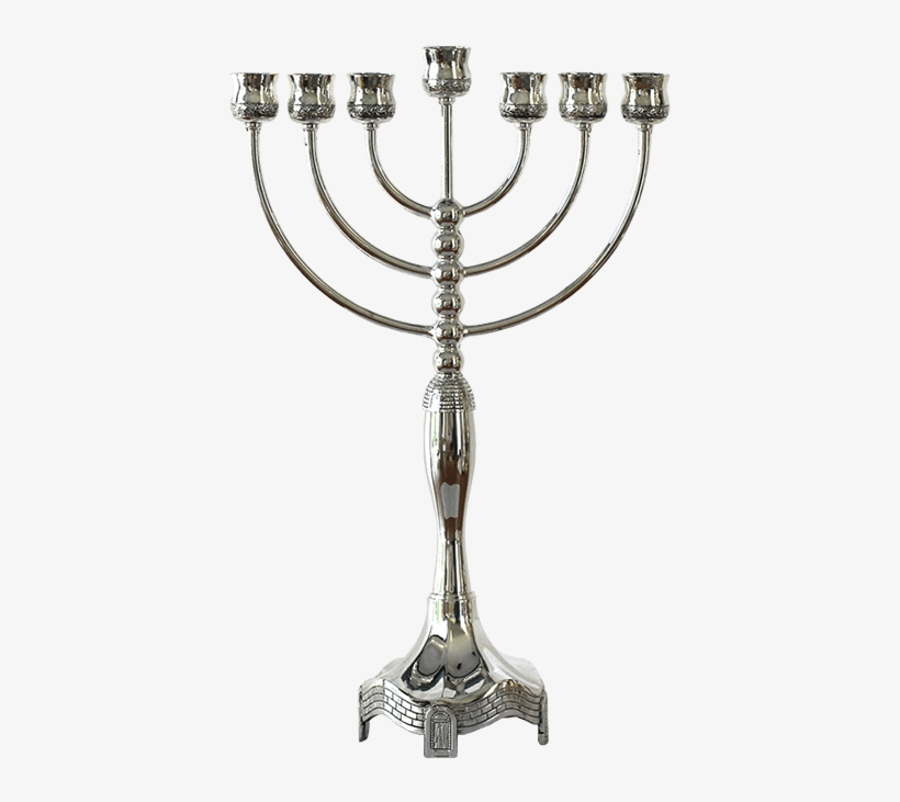 Product Description - Menorah Silver 7 Branch, transparent png #9679385