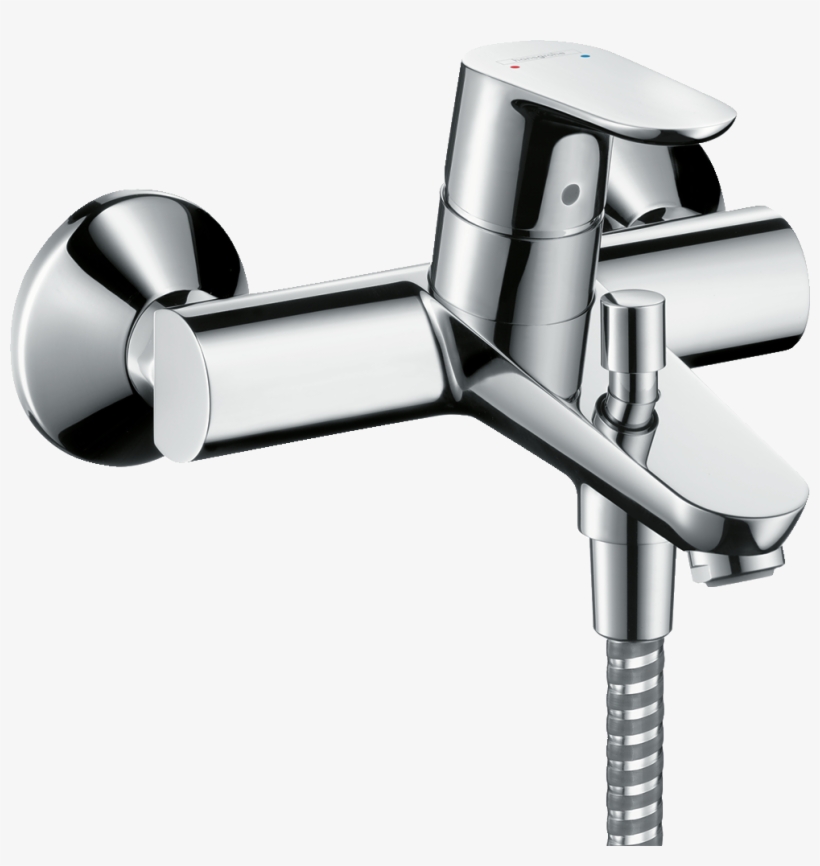 Focus Single Lever Bath Mixer For Exposed Installation - Wall Shower Mixer Taps, transparent png #9680311
