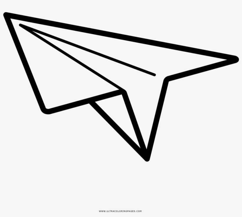 Paper Airplane Coloring Page - Line Art, transparent png #9680477